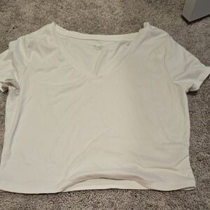 NOBO Cream Crop T-Shirt Short Sleeve Relaxed Fit